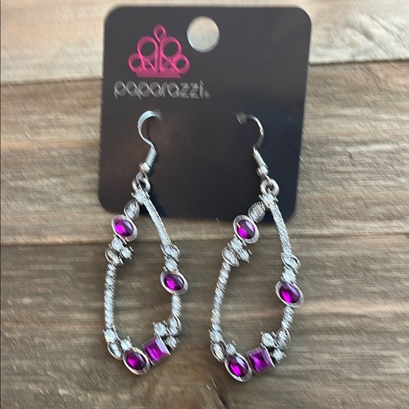 ❄️ Paparazzi | Silver and Purple Teardrop Earrings Boho Date Night - Picture 8 of 13